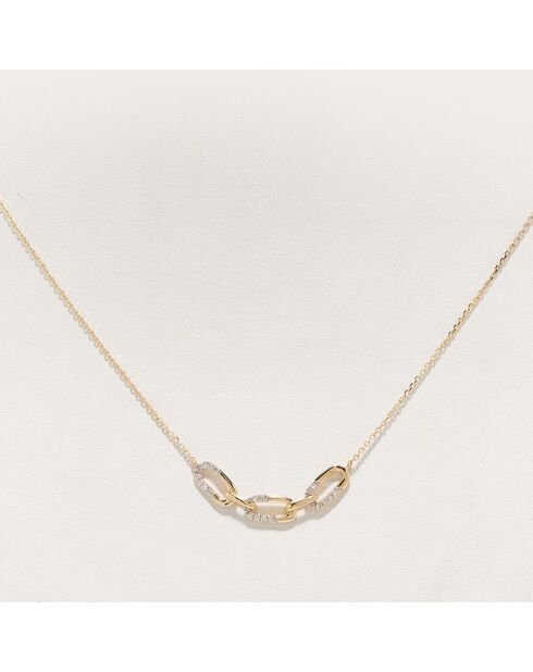 Collier Diamants 0.13 ct or jaune
