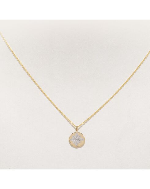 Pendentif Diamants 0.04 ct or jaune