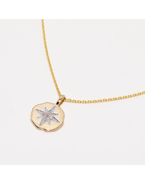 Pendentif Diamants 0.04 ct or jaune