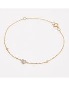 Brazalete de oro amarillo y diamantes de 0,1 quilates