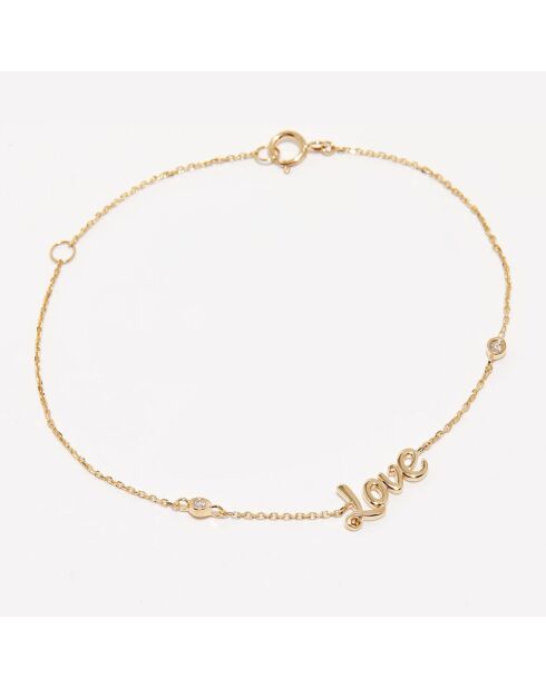 Bracciale in oro giallo 0,04 ct con diamanti