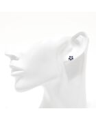 0.05ct clematisdiamanten en 0,8ct saffieren witgouden oorbellen