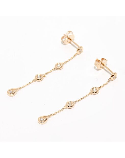 Sunshine diamanten oorbellen 0,13 kt geelgoud