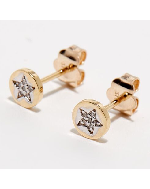 Boucles d'oreilles Diamants 0.03 ct or jaune
