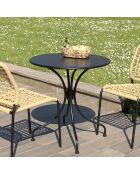 Table de jardin Vianney 2 personnes noire - 70x70x72 cm