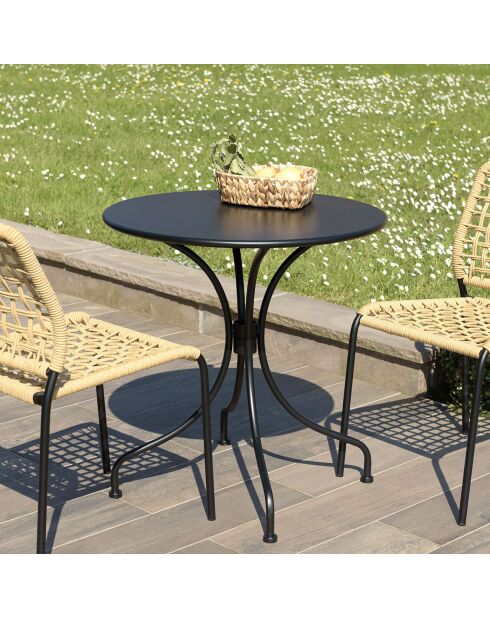 Vianney Gartentisch für 2 Personen schwarz - 70x70x72 cm