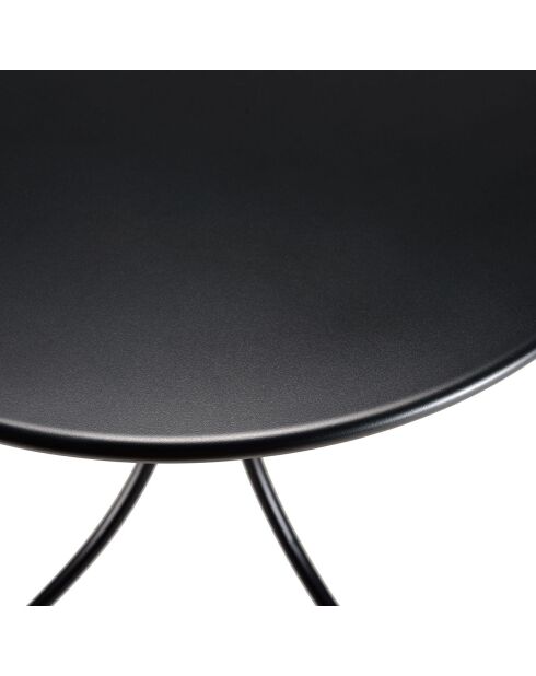 Table de jardin Vianney 2 personnes noire - 70x70x72 cm
