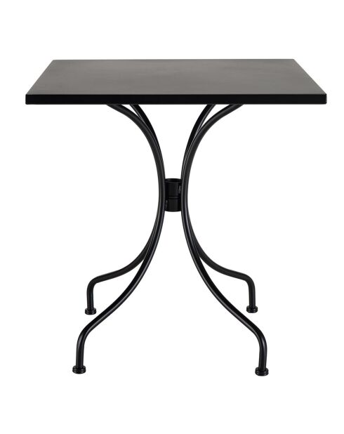 Table de jardin Vianney 2 personnes noire - 70x70x72 cm