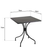 Table de jardin Vianney 2 personnes noire - 70x70x72 cm