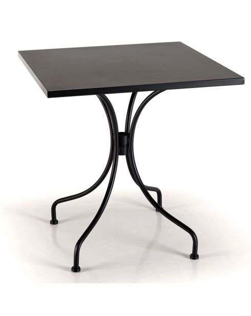 Table de jardin Vianney 2 personnes noire - 70x70x72 cm