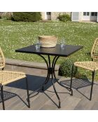 Table de jardin Vianney 2 personnes noire - 70x70x72 cm