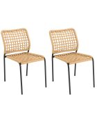 2 Chaises de jardin Vianney beiges - 46x61x77 cm