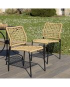 2 Chaises de jardin Vianney beiges - 46x61x77 cm