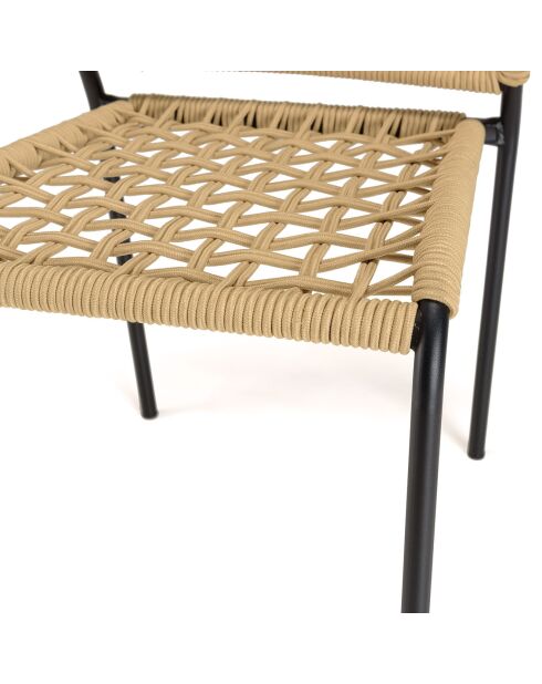 2 Chaises de jardin Vianney beiges - 46x61x77 cm