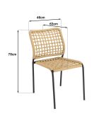 2 Chaises de jardin Vianney beiges - 46x61x77 cm