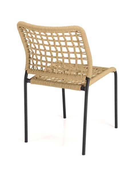 2 Chaises de jardin Vianney beiges - 46x61x77 cm