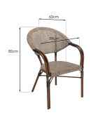 2 Chaises de jardin bistrot Vianney taupe - 59x63x85 cm