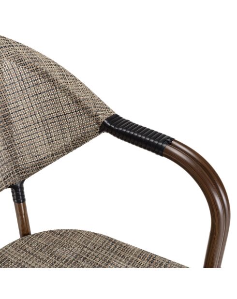 2 sillas bistró de jardín Vianney taupe, 59 x 63 x 85 cm