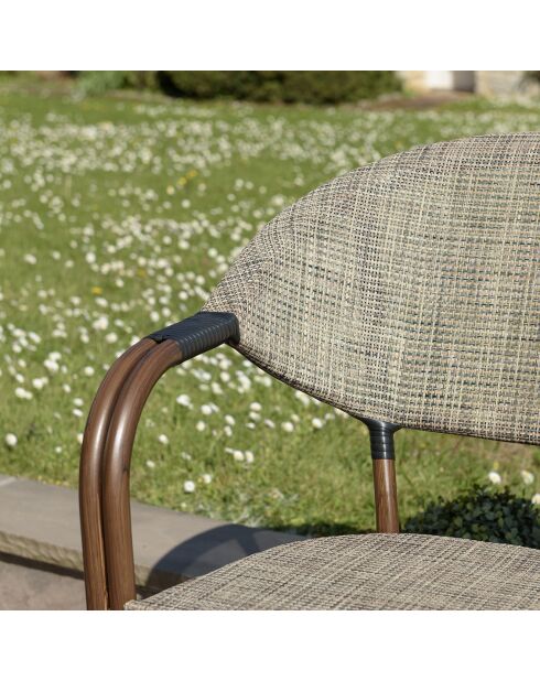 2 sillas bistró de jardín Vianney taupe, 59 x 63 x 85 cm