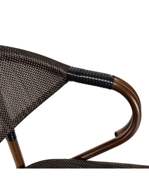 2 Chaises de jardin bistrot Vianney marron  - 60x59x71 cm