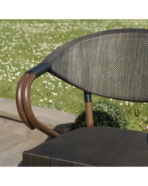 2 Chaises de jardin bistrot Vianney marron  - 60x59x71 cm