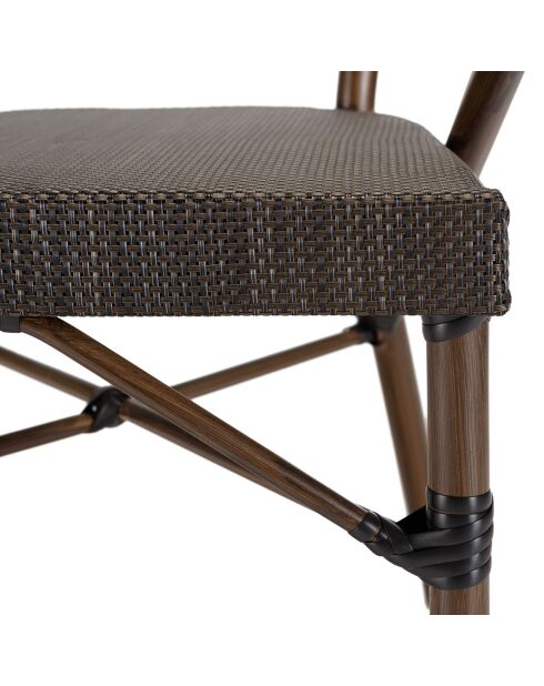 2 Chaises de jardin bistrot Vianney marron  - 60x59x71 cm