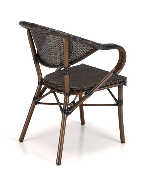 2 Chaises de jardin bistrot Vianney marron  - 60x59x71 cm