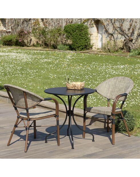 Ensemble de jardin 2 personnes Vianney taupe