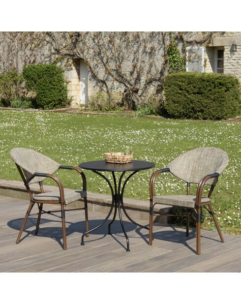 Ensemble de jardin 2 personnes Vianney taupe