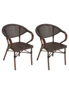 Ensemble de jardin 2 personnes Vianney marron
