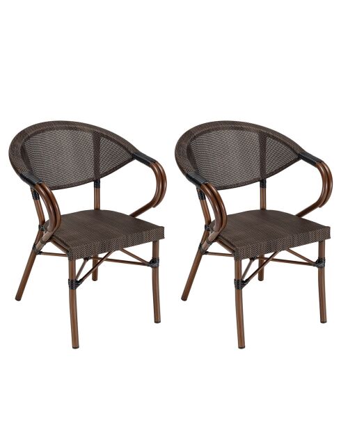 Ensemble de jardin 2 personnes Vianney marron