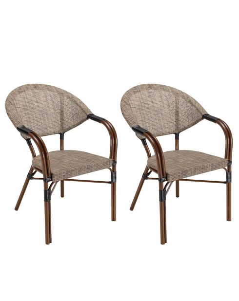 Ensemble de jardin 2 personnes Vianney taupe