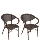 Ensemble de jardin 2 personnes Vianney marron