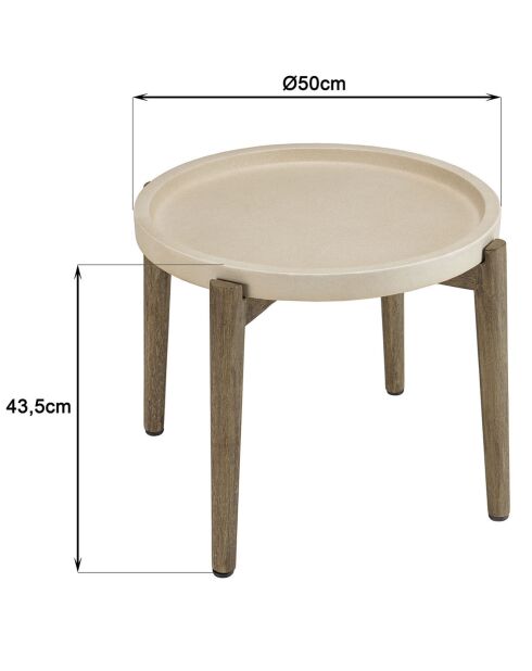 Table d'appoint Hector beige - 50x50x44 cm