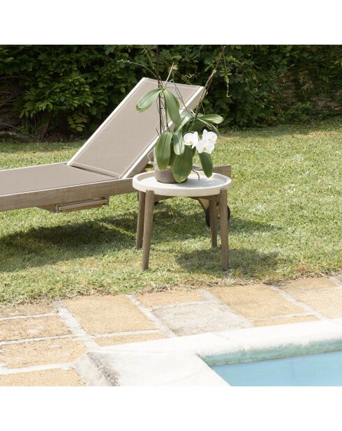 Bijzettafel Hector beige - 50x50x44 cm