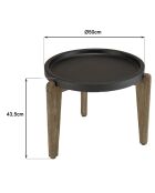 Table d'appoint Hector marron  - 55x52x44 cm