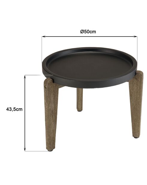 Table d'appoint Hector marron  - 55x52x44 cm