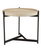 Table d'appoint Hector noir/beige - 52x50x46 cm
