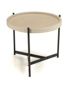 Table d'appoint Hector noir/beige - 52x50x46 cm