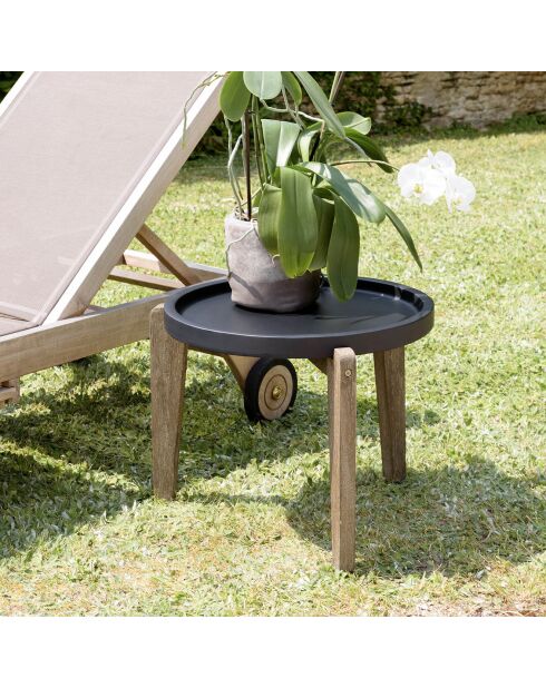 Table d'appoint Hector marron  - 55x52x44 cm