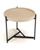 Table d'appoint Hector noir/beige - 52x50x46 cm