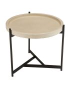 Table d'appoint Hector noir/beige - 52x50x46 cm