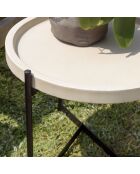 Table d'appoint Hector noir/beige - 52x50x46 cm