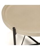 Table d'appoint Hector noir/beige - 52x50x46 cm
