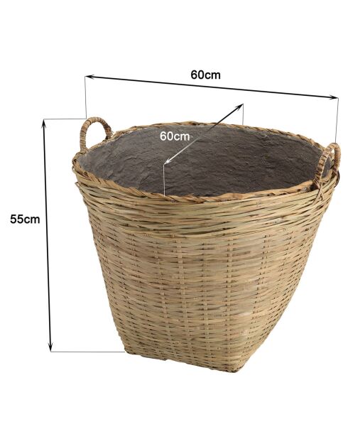 Pot de fleur Hector bambou  - 60x60x55 cm