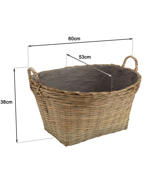Pot de fleur Hector bambou  - 60x53x38 cm
