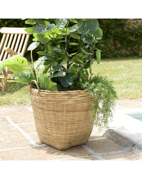 Pot de fleur Hector bambou  - 60x60x55 cm