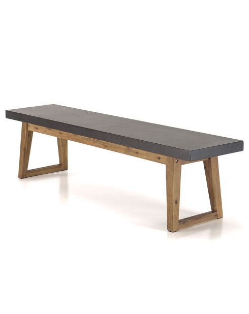 Ensemble Table + 2 bancs bois/béton