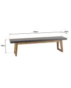 Ensemble Table + 2 bancs bois/béton