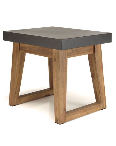 Table d'appoint Hector bois/béton - 50x40x45.5 cm
